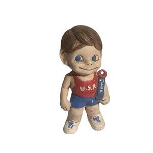 Vintage 70's Atlantic Mold USA Frist Son Boy Ceramic Figurine 9” RARE